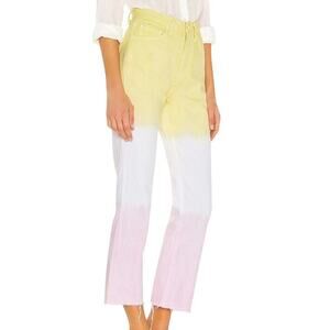 GRLFRND Mica Crop Color Block Changing Skies Fray Hem Jeans 26